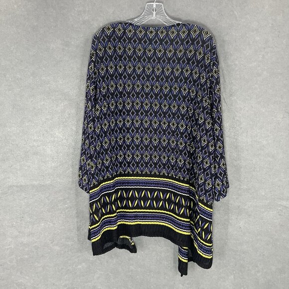 Catherines Cardigan‎ Women 2X Textured Multicolor Lightweight Coverup Open Front - Picture 2 of 14